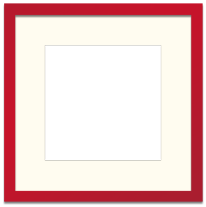 Red Frame Single Opening Offwhite Mat